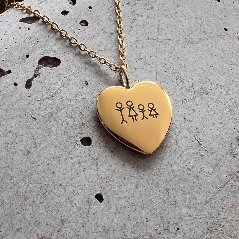 LUV - hjertehalskæde med tændstikfigurer - Image 5