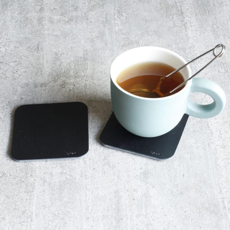 Firkantet coaster / ølbrik i læder - Image 3