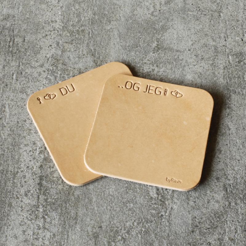 Firkantet coaster / ølbrik i læder - Image 4