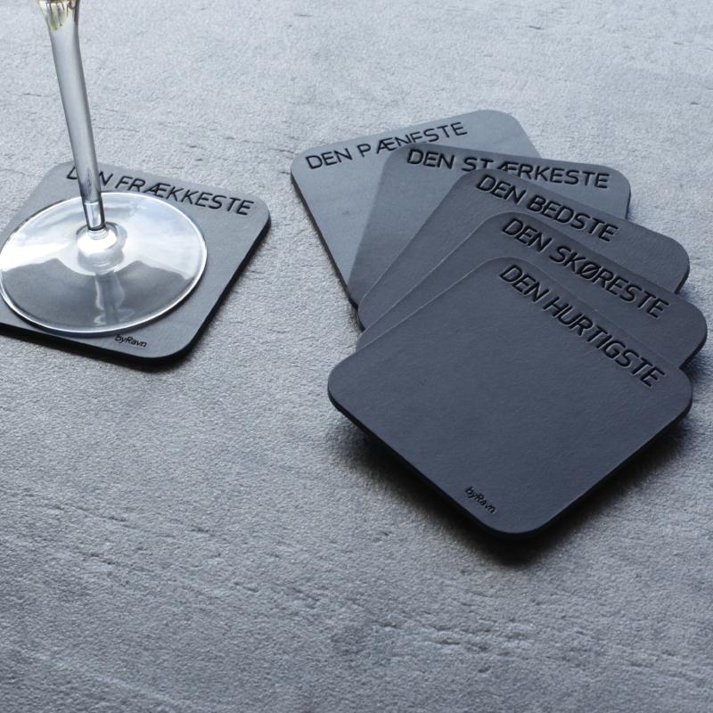 Firkantet coaster / ølbrik i læder - Image 9