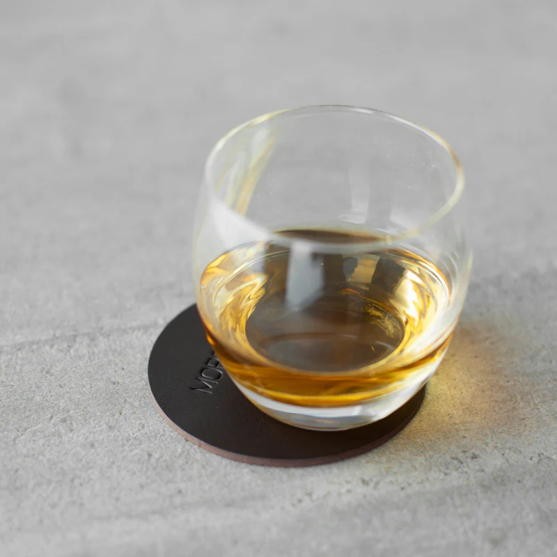 Rund coaster / ølbrik i læder - Image 3