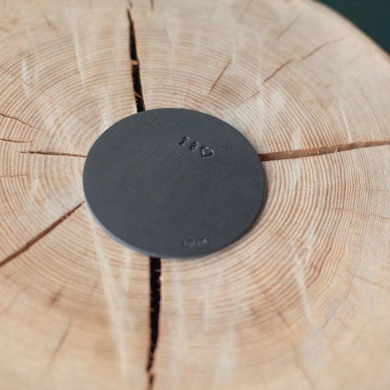 Rund coaster / ølbrik i læder - Image 4